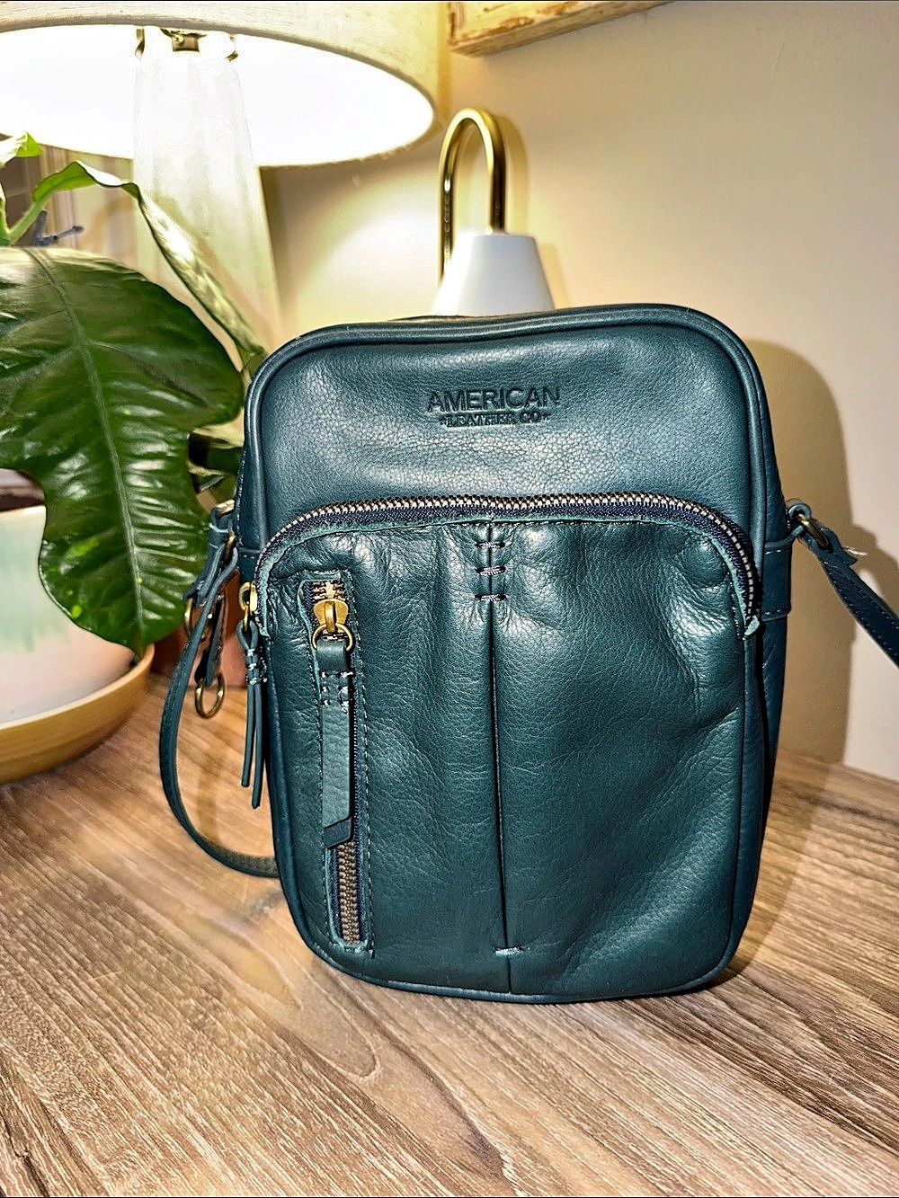 American Leather Crossbody Bag in Blue